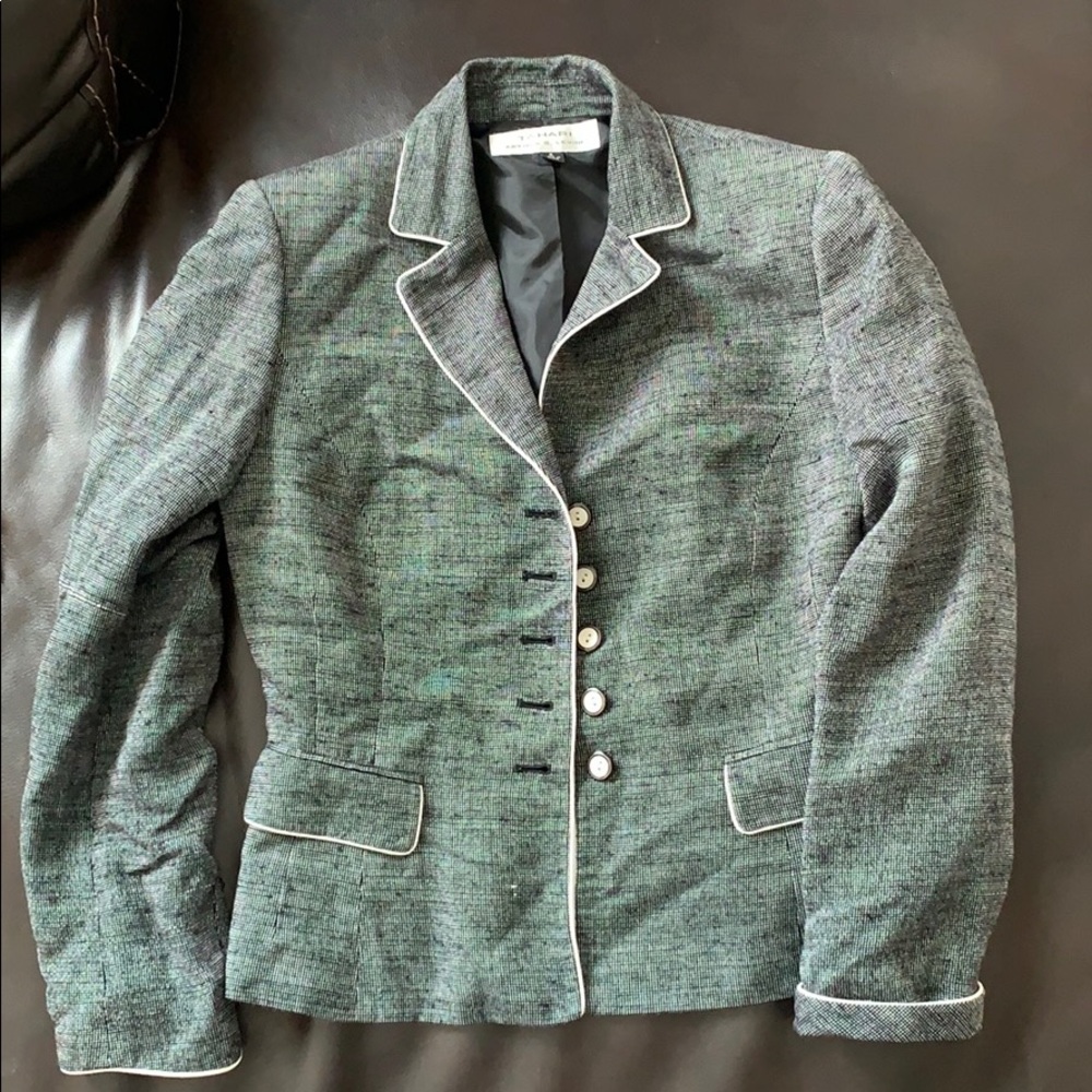 Black and white blazer